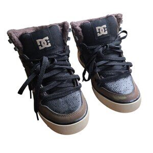 DC Pure High-Top Winter EV Shoes Faux Fur Lined Men Sz 6 Black Brown ADYS400047